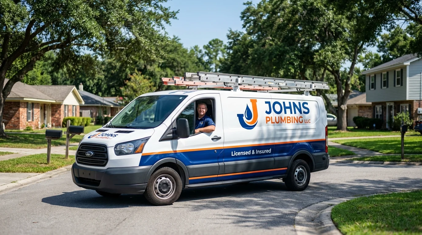 Johns Plumbing LLC service van in Rocky Top, TN