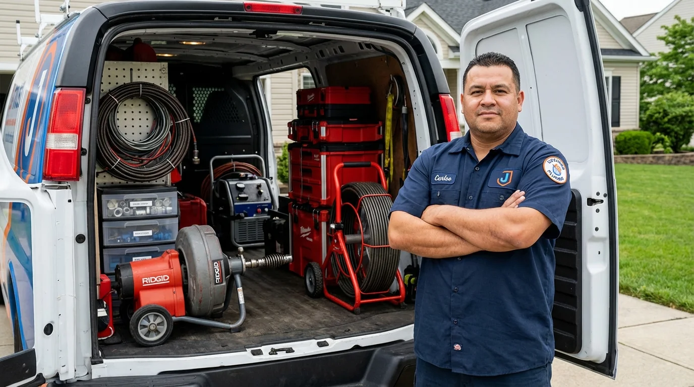Professional drain cleaning equipment and Johns Plumbing LLC plumber in Rocky Top