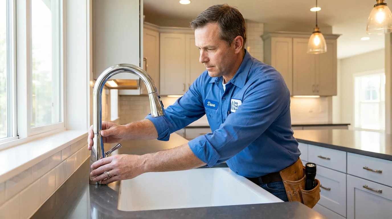 Kitchen faucet installation by Johns Plumbing LLC in Rocky Top