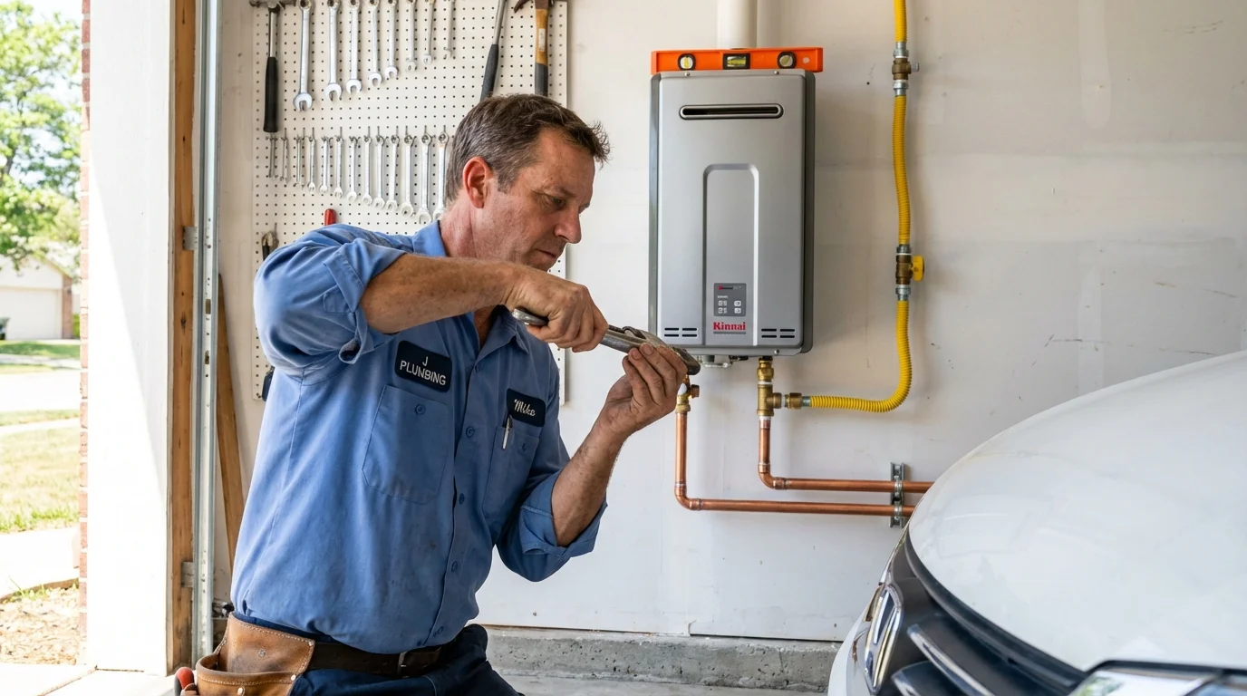 Tankless water heater installation by a Johns Plumbing LLC plumber in Rocky Top